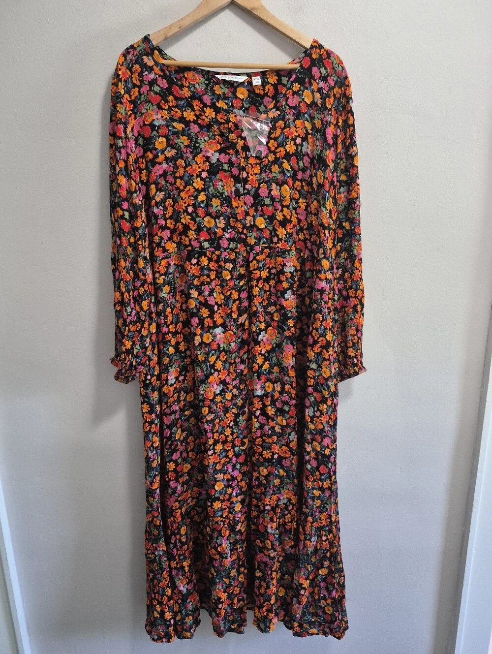 Denim & Co Canyon Retreat NWOT QVC Floral Button Front Maxi Dress Size 3X